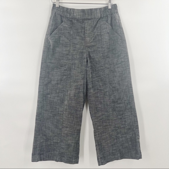 Signature Reitmans blue cotton wide leg pants - Picture 1 of 6